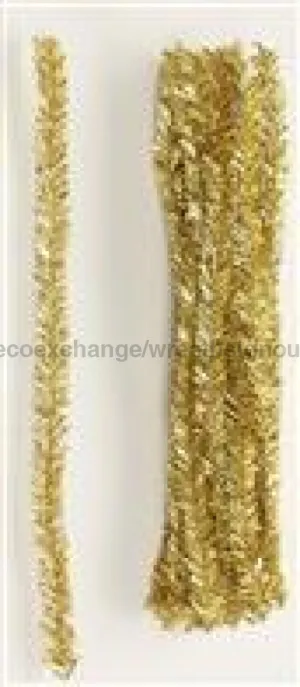 12"L X 20Mm Pencil Tinsel Stem 25Ea/Bg, Metallic Gold MA000108