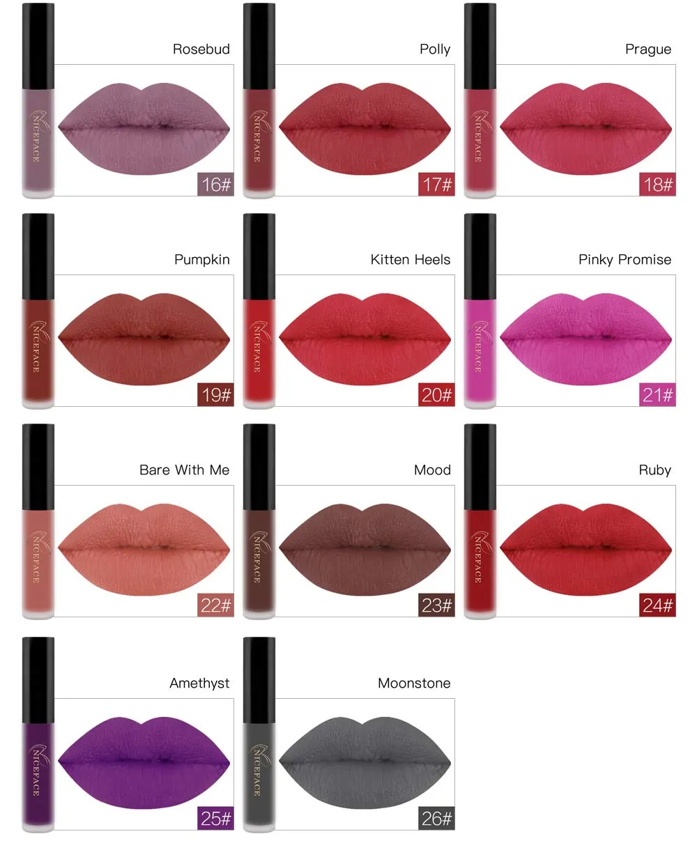 25 Color Waterproof Matte Lip Gloss Liquid Lipstick Waterproof