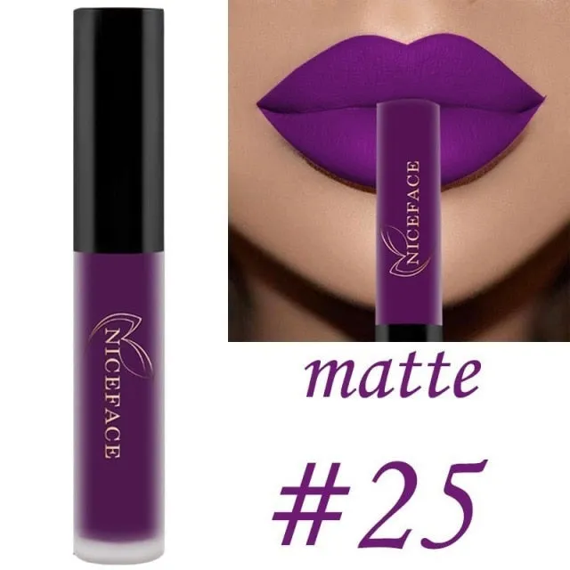 25 Color Waterproof Matte Lip Gloss Liquid Lipstick Waterproof