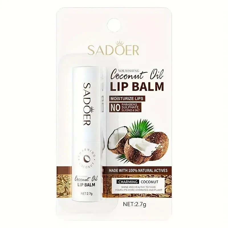 4 pcs Organic Coconut Lip Balm - Hydrating and Nourishing for All Genders - Daily Moisturizing Lip Care