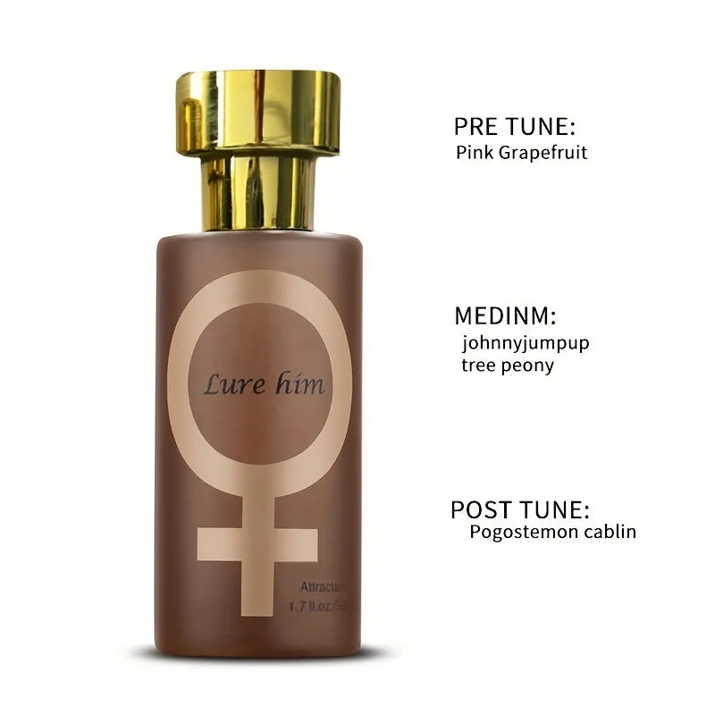 50ml, Golden Lure Pheromone Perfume, Pheromone Perfume Attract Men, Lure Her Perfume, Romantic Pheromone Glitter Perfume, Pheromones Cologne Perfume Spray For Men And Women