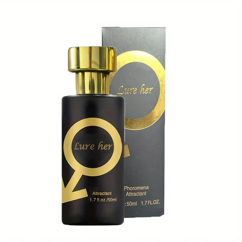 50ml, Golden Lure Pheromone Perfume, Pheromone Perfume Attract Men, Lure Her Perfume, Romantic Pheromone Glitter Perfume, Pheromones Cologne Perfume Spray For Men And Women
