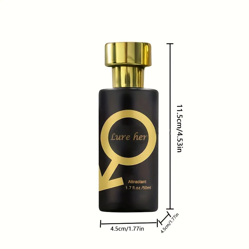 50ml, Golden Lure Pheromone Perfume, Pheromone Perfume Attract Men, Lure Her Perfume, Romantic Pheromone Glitter Perfume, Pheromones Cologne Perfume Spray For Men And Women