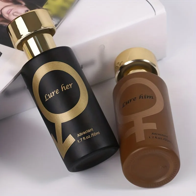 50ml, Golden Lure Pheromone Perfume, Pheromone Perfume Attract Men, Lure Her Perfume, Romantic Pheromone Glitter Perfume, Pheromones Cologne Perfume Spray For Men And Women