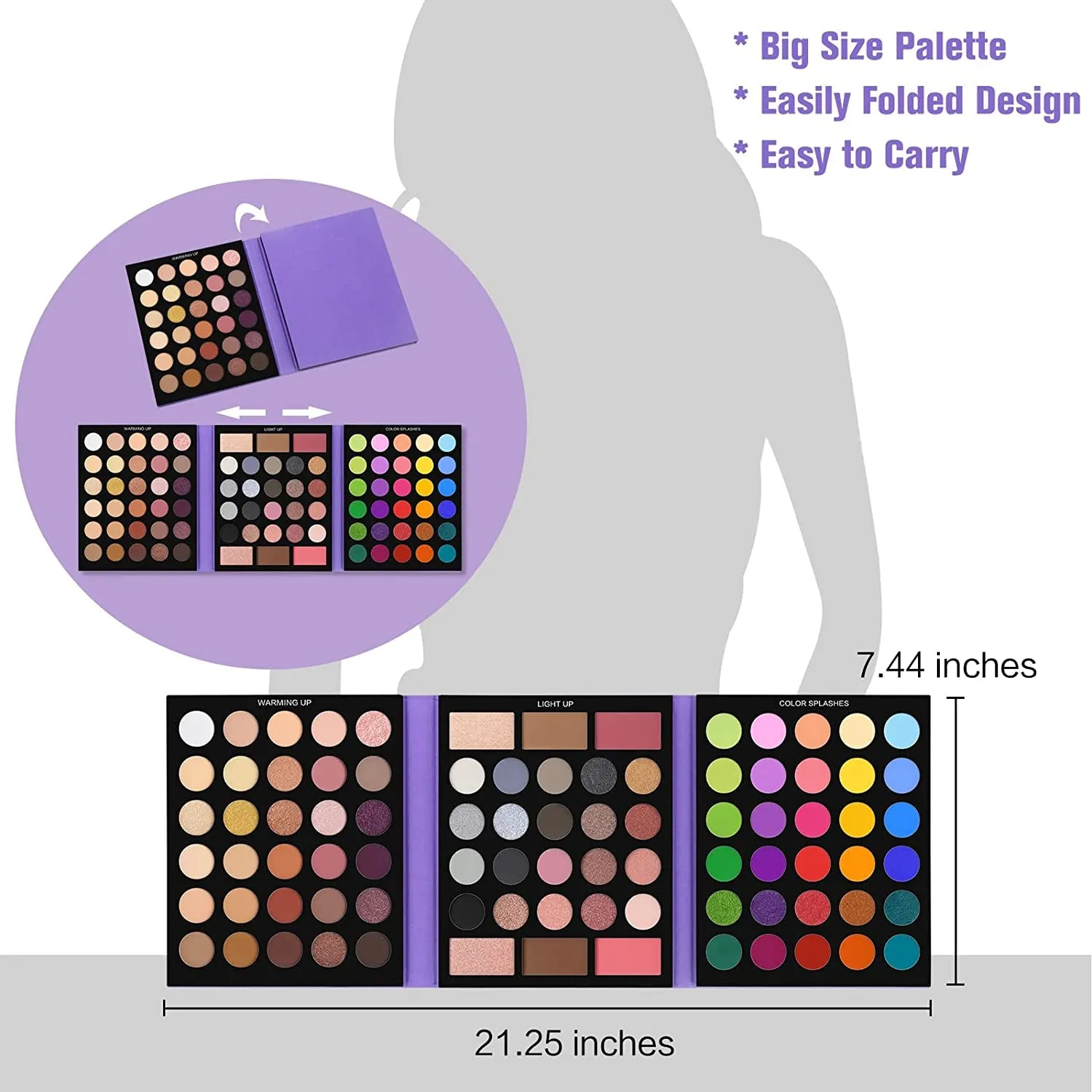 86-Color Pigmented Eyeshadow Palette & 15 Brushes Set - Perfect Gift for All Skin Tones