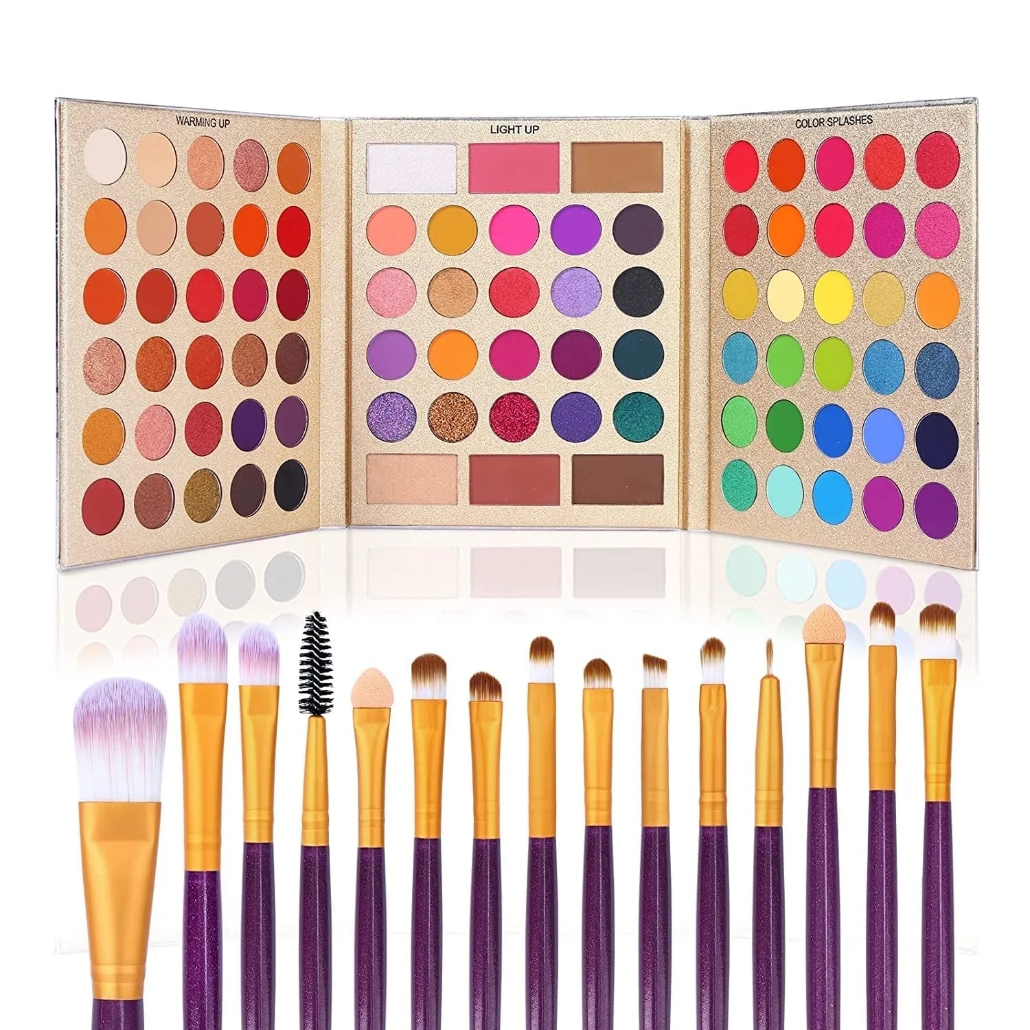 86-Color Pigmented Eyeshadow Palette & 15 Brushes Set - Perfect Gift for All Skin Tones