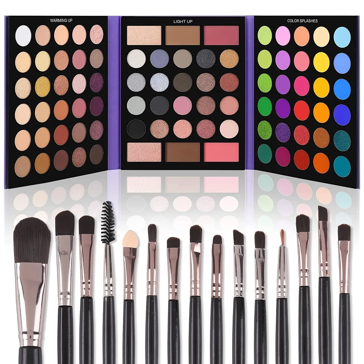 86-Color Pigmented Eyeshadow Palette & 15 Brushes Set - Perfect Gift for All Skin Tones