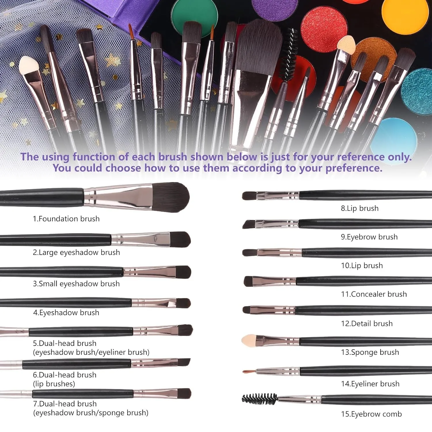 86-Color Pigmented Eyeshadow Palette & 15 Brushes Set - Perfect Gift for All Skin Tones