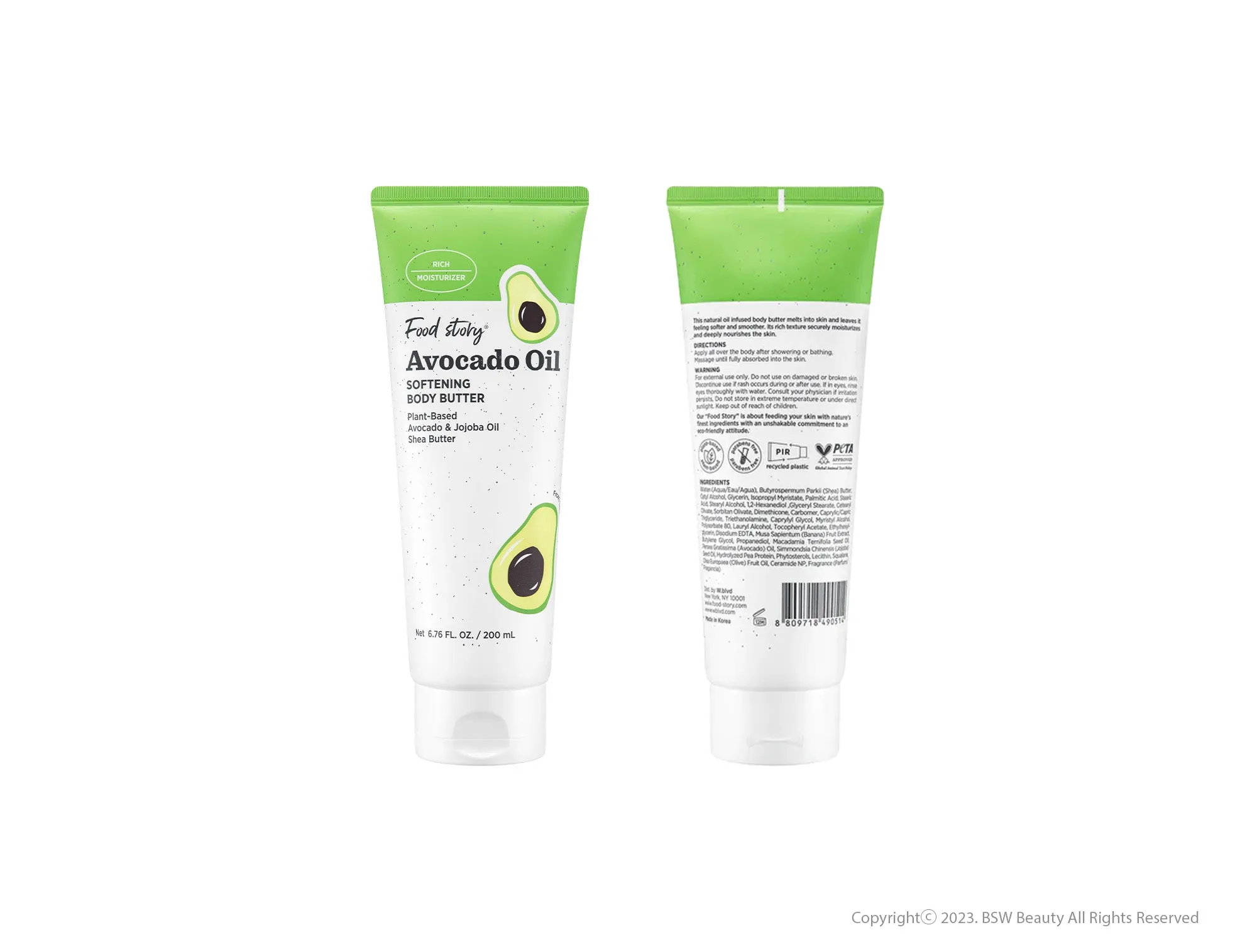 FOOD STORY AVOCADO OIL SOFTENING BODY BUTTER 6.76 FL. OZ. / 200 ml