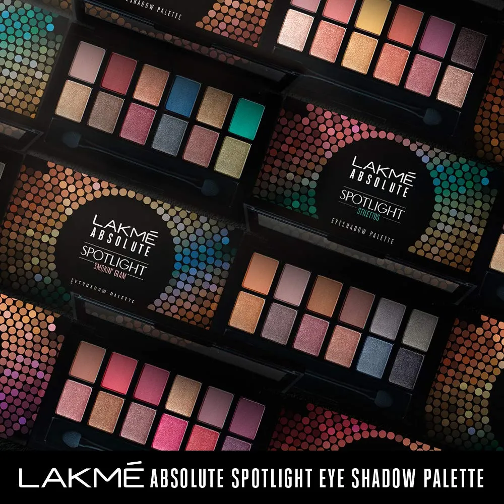 Lakmé Absolute Spotlight Eye Shadow Palette, Smokin Glam, 12 g
