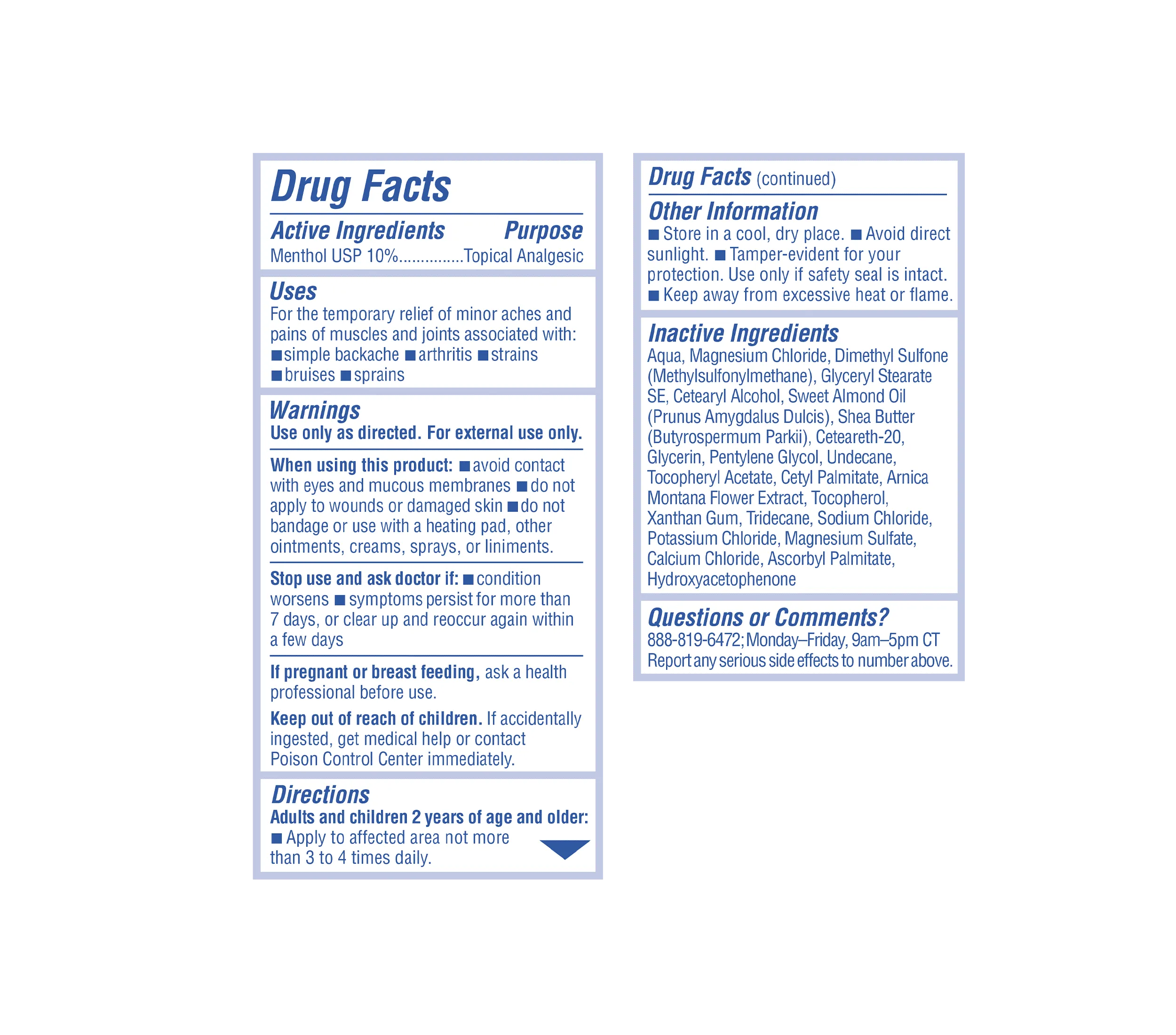 Magnesium Menthol Lotion