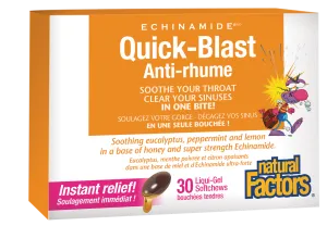 Natural Factors Quick-Blast ECHINAMIDE 6x30 Chewable Softgels