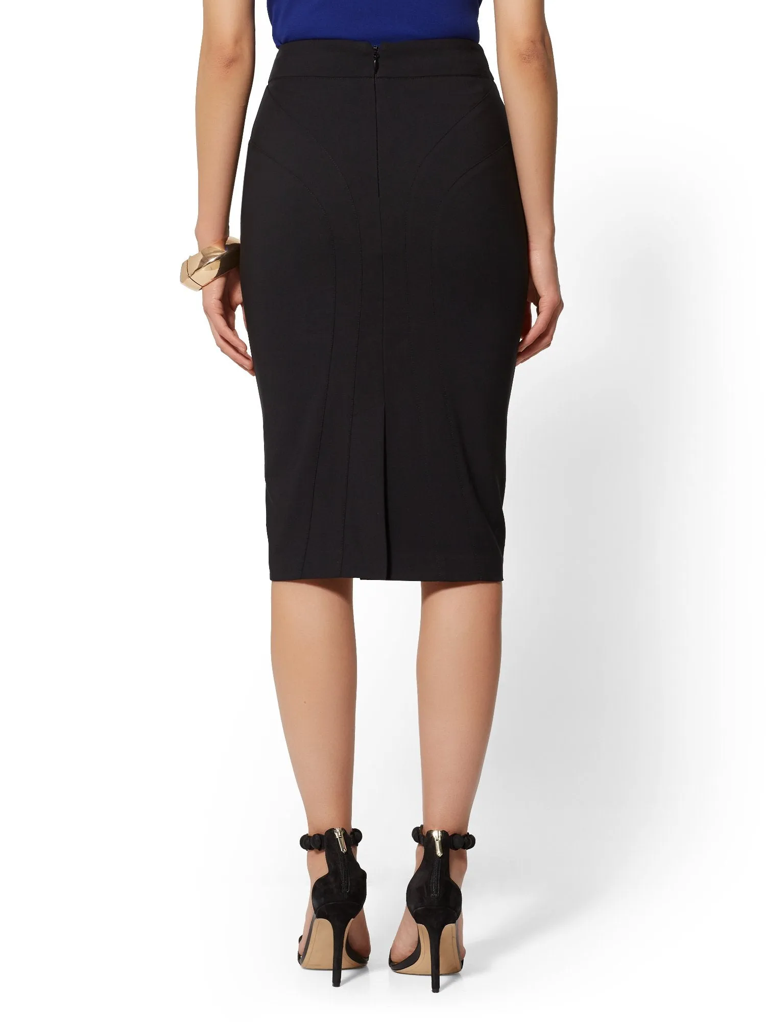 Seamed Pencil Skirt - All-Season Stretch - 7th Avenue