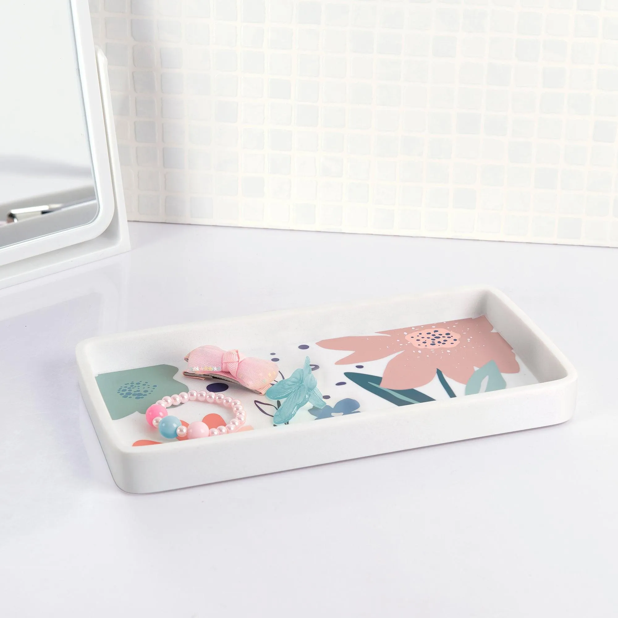 Summer Flower 4-Piece Bathroom Accessory Set