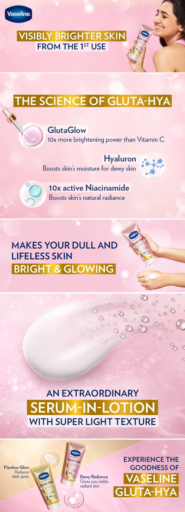 Vaseline Gluta-Hya Dewy Radiance Serum in Lotion 200ml